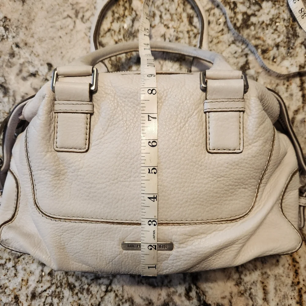 Michael Kors Handbag, Off White Pebbled Leather, Shoulder Bag Satchel Summer EUC